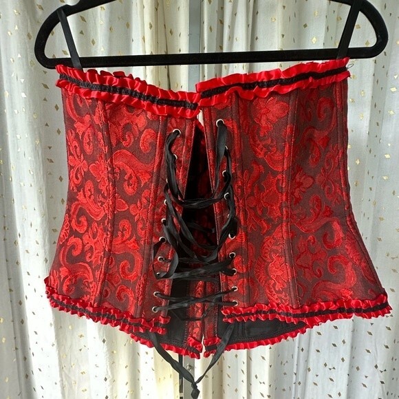 Top Melon Collection Corset Waist Cincher Renaissance Lace Up Sexy Bustier 1 XL - Picture 3 of 5